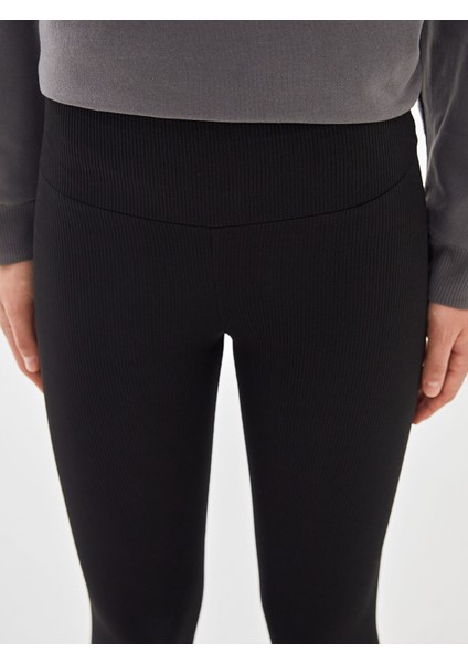 Yeni Sezon Beli Lastikli Dokulu Kadın Tayt modelleri