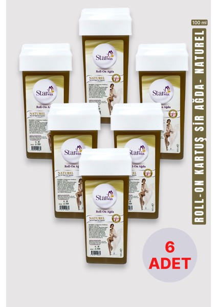 Roll On Kartuş Sir Ağda Natürel | 6 'lı Profesyonel Ekonomi Paketi