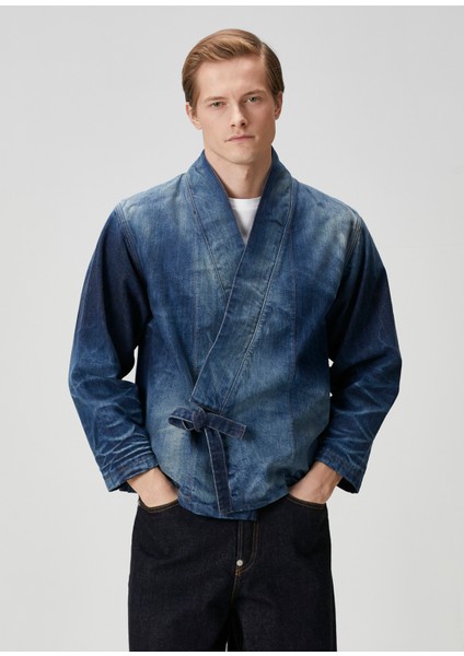 Koyu Mavi Denim Kimono