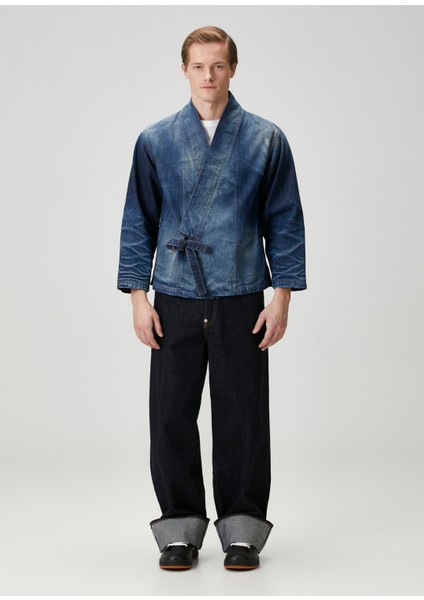 Koyu Mavi Denim Kimono fiyatları