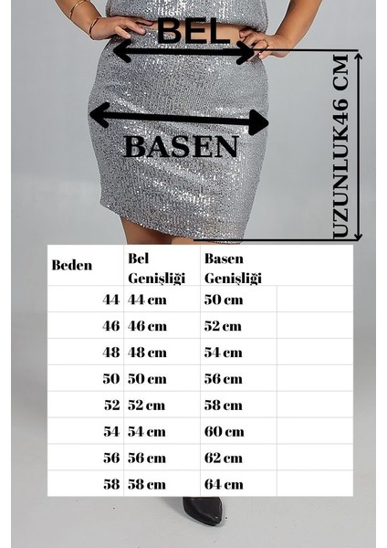 Büyük Beden Gri Pul Payet Etek Işıltını Yansıt Şıklığını Konuştur! fiyatları