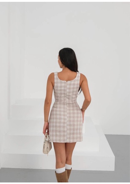 Askılı Ch Kumaş Düğmeli Elbise Pudrabeyaz H265007 fırsatları