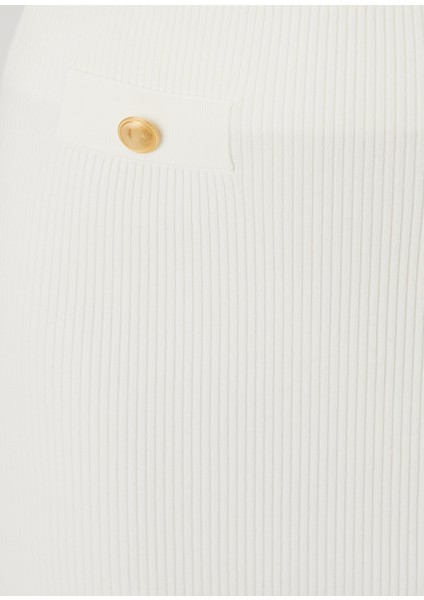 Beyaz Midi Yün Kalem Etek indirimleri