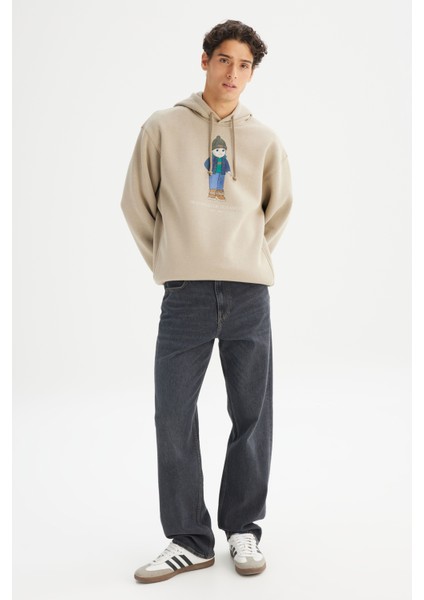 Pamuklu Içi Polarlı Regular Fit Kapüşonlu Logo Detaylı Sweatshirt fiyatları