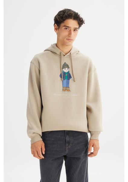 Pamuklu Içi Polarlı Regular Fit Kapüşonlu Logo Detaylı Sweatshirt modelleri