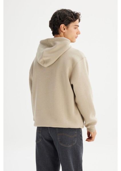 Pamuklu Içi Polarlı Regular Fit Kapüşonlu Logo Detaylı Sweatshirt indirimleri