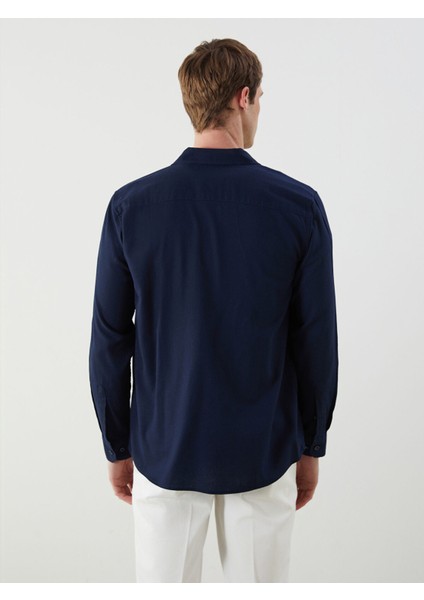 Yeni Sezon Slim Fit Uzun Kollu Gabardin Erkek Gömlek fırsatları