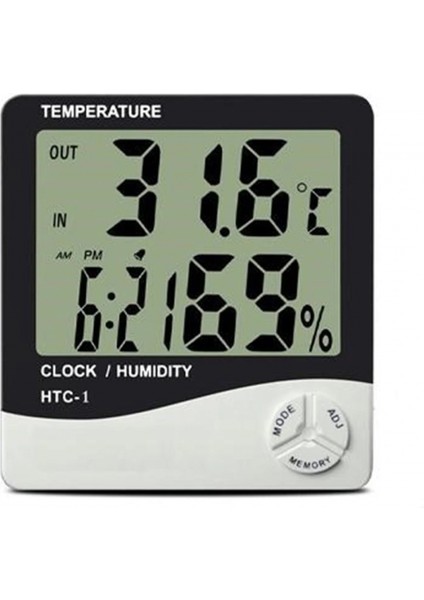 Bebek Odası Masaüstü Dijital Termometre Nem Ölçer Higrometre Saat (4887) indirimleri