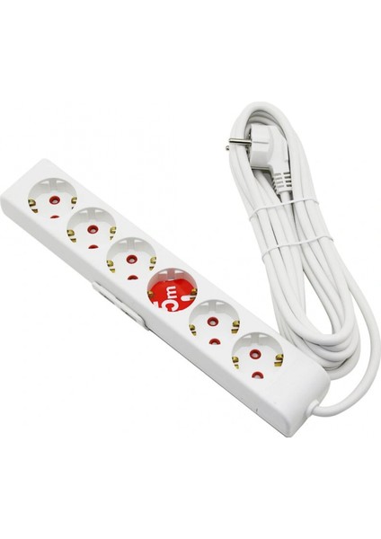 Rı-Tech 6lı - 5mt Uzatma Kablo - Topraklı Grup Priz 001 175 610002 05 00 (4887)