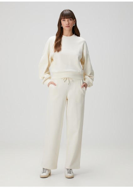 Vin Krem Logo Nakışlı Eşofman Altı