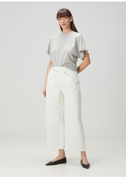 Aki Beyaz Jean Pantolon
