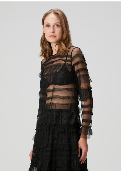 Arlea Siyah Tül Bluz