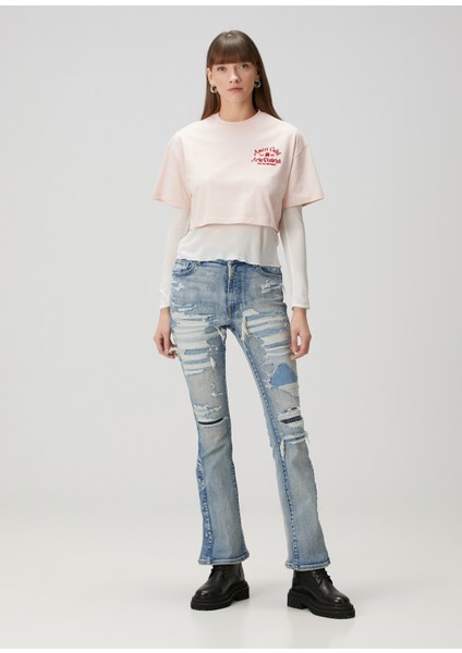Arts District Açık Pembe Crop T-Shirt fiyatları
