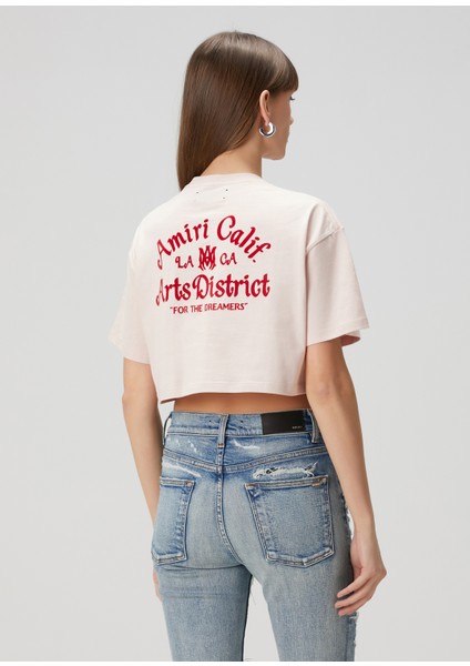 Arts District Açık Pembe Crop T-Shirt fırsatları