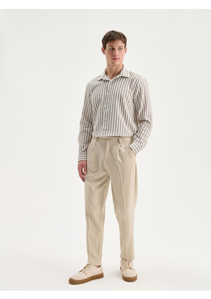 Yeni Sezon Regular Fit Uzun Kollu Çizgili Erkek Gömlek fiyatları