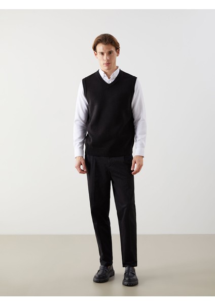 Yeni Sezon Standart Kalıp V Yaka Erkek Triko Süveter fırsatları