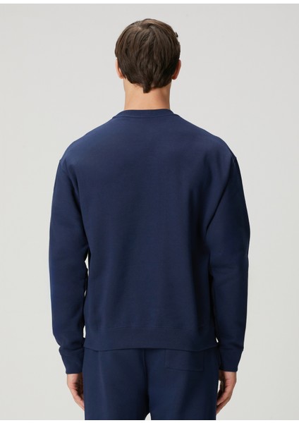 Lacivert Logo Baskılı Sweatshirt fırsatları