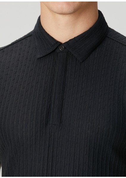 Regular Fit Grana Siyah Polo Yaka Kısa Kollu Triko indirimleri