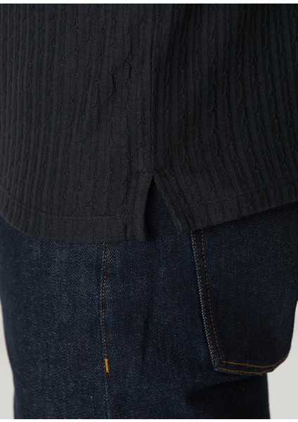 Regular Fit Grana Siyah Polo Yaka Kısa Kollu Triko