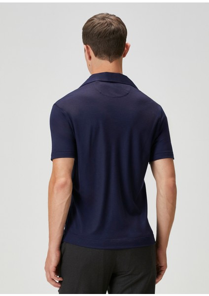 Lacivert Polo Yaka Yün T-Shirt fırsatları