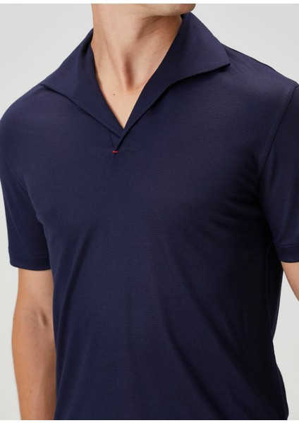 Lacivert Polo Yaka Yün T-Shirt indirimleri