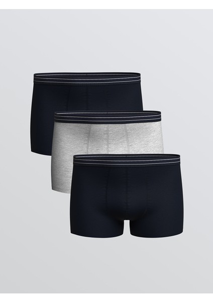 Yeni Sezon Büyük Beden Standart Kalıp Pamuklu Esnek Erkek Boxer 3'lü