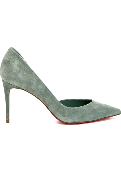 Iriza Su Yeşili Deri Stiletto