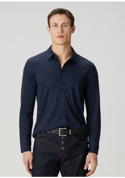 Regular Fit Lacivert Gömlek