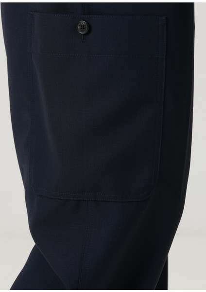 Lacivert Beli Kordonlu Pantolon