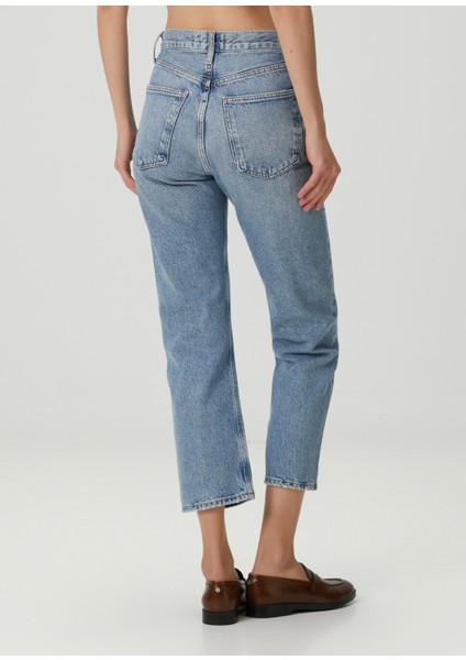 90S Pinch Mavi Crop Straight Jean Pantolon fırsatları