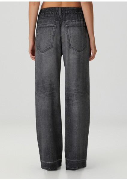 Tyler Illuson Antrasit Wide Leg Jean Pantolon fırsatları