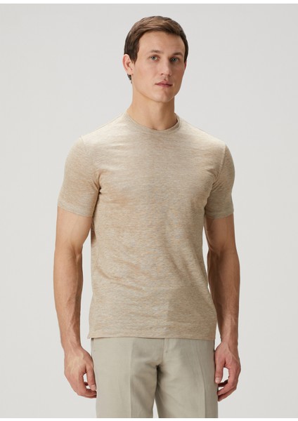 Bej Keten T-Shirt modelleri