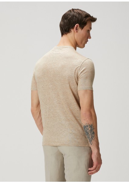 Bej Keten T-Shirt fırsatları