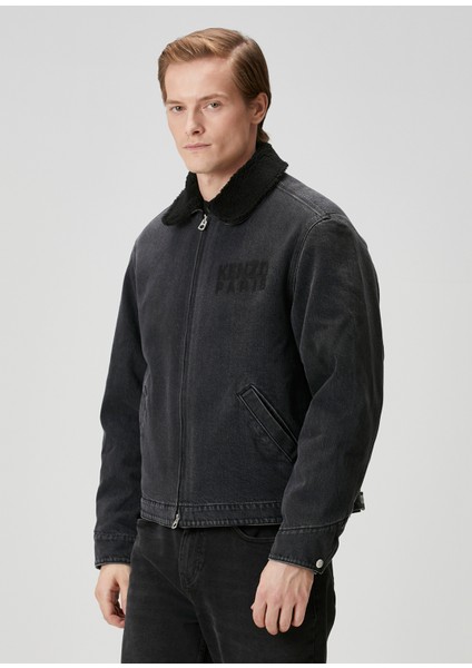 Siyah Yakası Shearling Detaylı Denim Mont modelleri