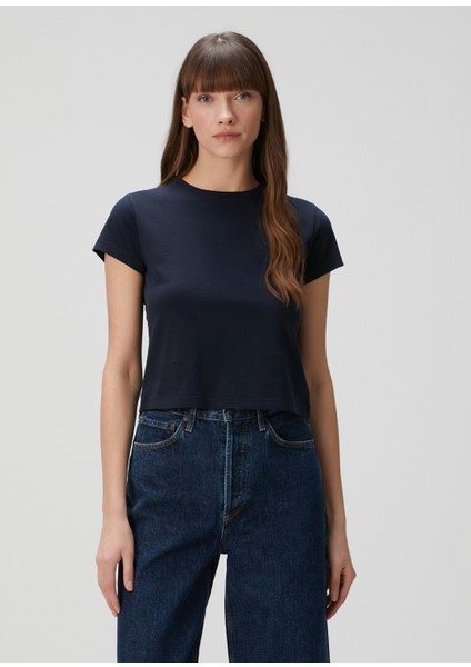 Adine Lacivert Organik Pamuk T-Shirt modelleri