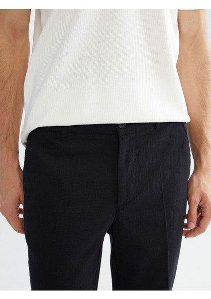 Yeni Sezon Standart Kalıp Keten Görünümlü Erkek Pantolon modelleri