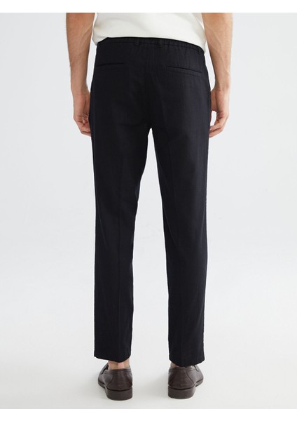 Yeni Sezon Standart Kalıp Keten Görünümlü Erkek Pantolon fırsatları