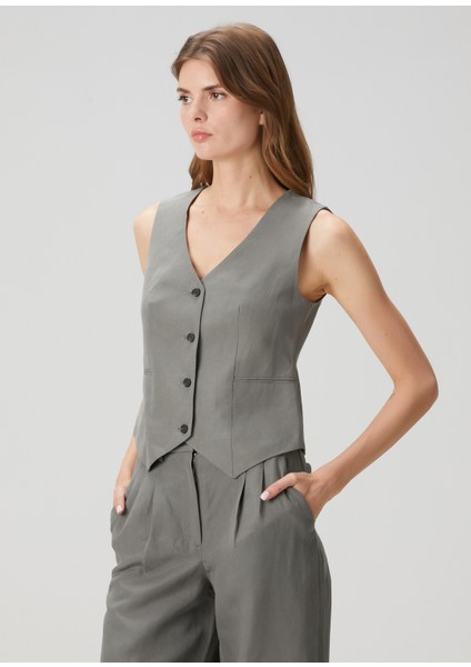 Averie Gri Relaxed Fit Yelek