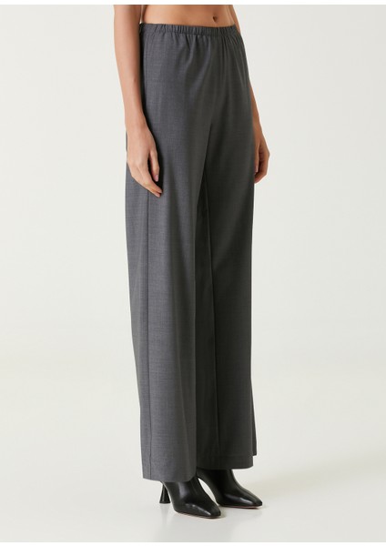 Koyu Gri Yün Karışımlı Pantolon modelleri