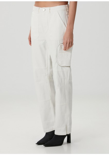 Florence Beyaz Straight Leg Jean Pantolon modelleri