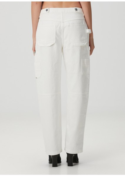 Florence Beyaz Straight Leg Jean Pantolon fırsatları