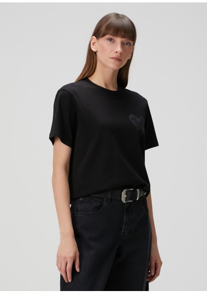 Poster Graphic Boyfriend Siyah T-Shirt modelleri