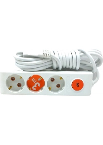 3lü Anahtarlı 3mt.uzatma Kablo Grup Priz (4887)