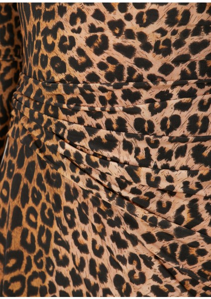 Rivi Leopar Desenli Midi Elbise indirimleri