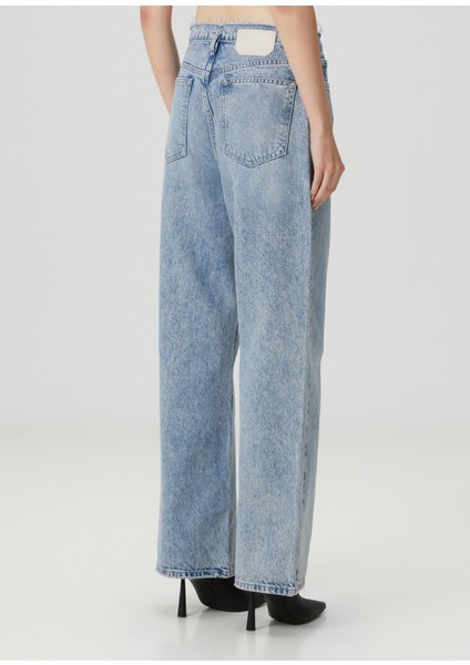 Blake Frayed Mavi Wide Leg Jean Pantolon fırsatları