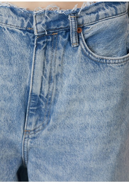 Blake Frayed Mavi Wide Leg Jean Pantolon indirimleri
