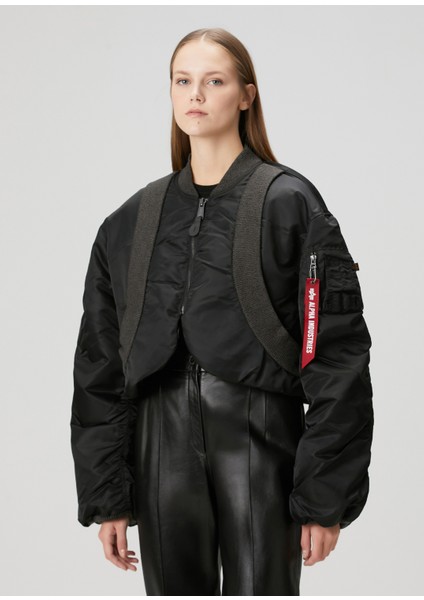 Ma-1 Siyah Crop Bomber Mont