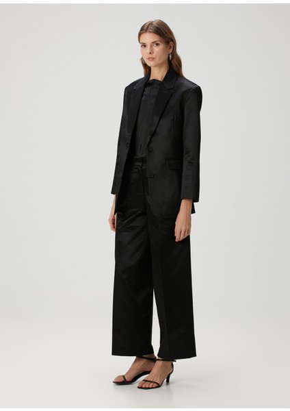 Sae Relaxed Fit Siyah Saten Blazer fiyatları