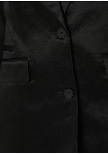 Sae Relaxed Fit Siyah Saten Blazer indirimleri