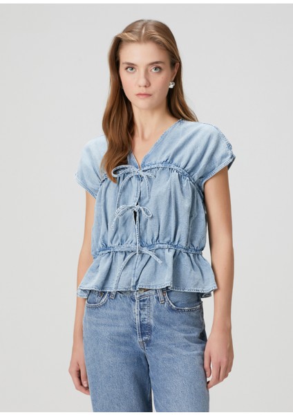 Remy Mavi Denim Bluz